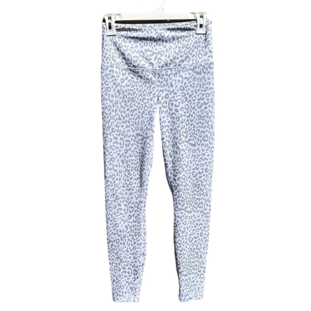AS Revival Athletic Activewear Leggings Size Small White Gray Animal Print